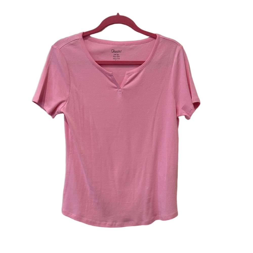 Chicos pink cotton tee, size 1, medium 🔵